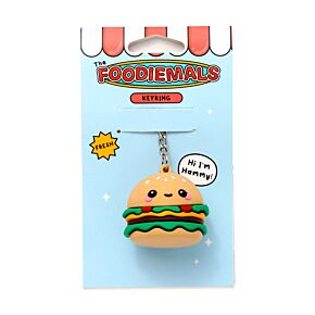 Hammy the Burger Foodiemals 3D PVC Nyckelring Hammy the Burger Foodiemals 3D PVC Nyckelring