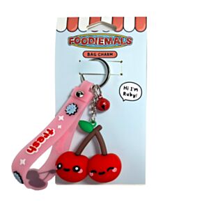 Foodiemals Ruby the Cherry Körsbär 3D Berlock för Väska