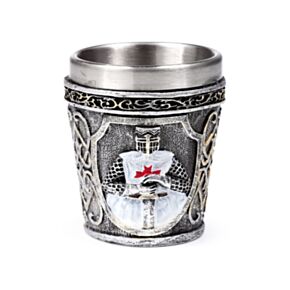 Dekorativ Medeltida Vit Riddare Shotglas
