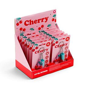 Cherry Körsbär Läppolja i Sticka med Nyckelring och Figur