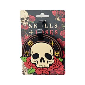 Skulls & Roses Dödskalle PVC Bagagelapp