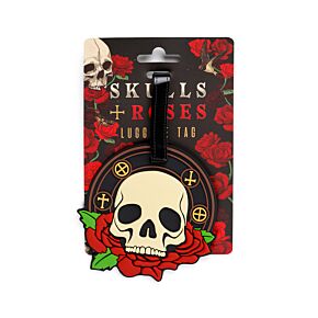 Skulls & Roses Dödskalle PVC Bagagelapp
