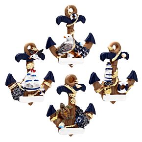 Handmålad Kustsouvenir Magnet Nautisk Ankare