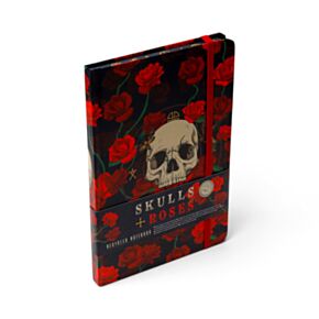 Skulls & Roses A5 Anteckningsbok med Återvunnet Papper