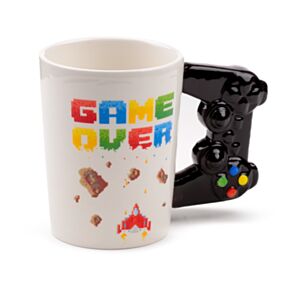 Game Over Keramikmugg med Format Handtag med Pixeldekal
