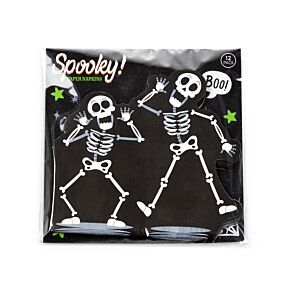 Halloween Skelett 12-Pack 3ply Party Pappersservetter
