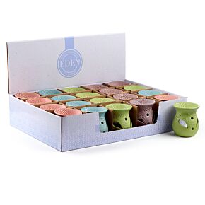 Small Strukturerad Keramik Aromalampa med Utskurna Mönster Small Strukturerad Keramik Aromalampa med Utskurna Mönster