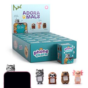 Adoramals Axolotl, Sengångare, Capybara & Katt Självhäftande 3D PVC Telefonberlock