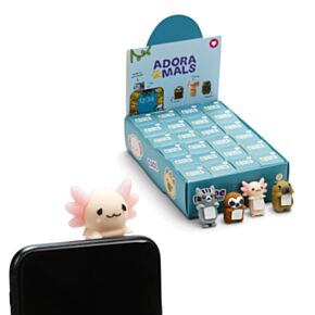 Adoramals Axolotl, Sengångare, Capybara & Katt Självhäftande 3D PVC Telefonberlock