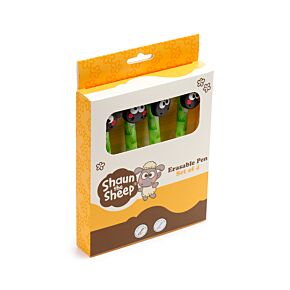 4-Pack Suddbara Bläckpennor med Kawaii Söt Shaun the Sheep Topper