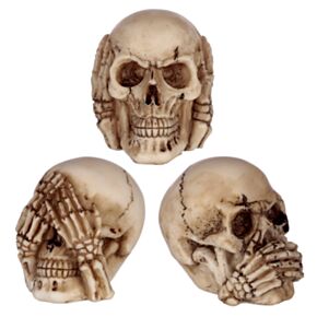 3-Pack Små See No, Hear No, Speak No Evil Dödskallar