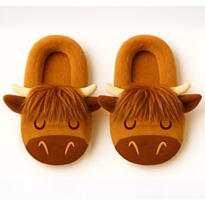 Highland Coo Ko Anti-Slip Plysch Tofflor EU39-41/UK6-8
