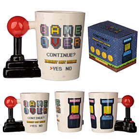 Game Over Joystick Mugg med Format Handtag med Arcade Dekal Game Over Joystick Mugg med Format Handtag med Arcade Dekal