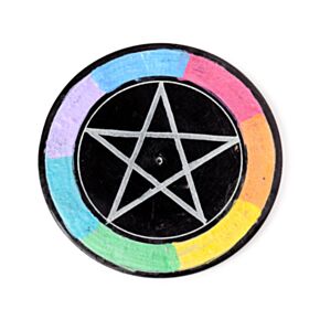 Täljsten Chakra Pentacle Stjärna Rökelsehållare Fat