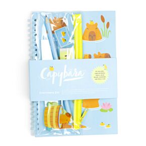 Capybara Ringbunden Anteckningsbok & Pennfodral 6-Pack Pysselset
