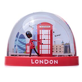 London Souvenir Röd Telefonkiosk och Vakt Medium Glitter Snöstorm Snöglob London Souvenir Röd Telefonkiosk och Vakt Medium Glitter Snöstorm Snöglob