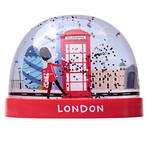London Souvenir Röd Telefonkiosk och Vakt Stor Glitter Snöstorm Snöglob London Souvenir Röd Telefonkiosk och Vakt Stor Glitter Snöstorm Snöglob