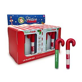 2-Pack Jul Festive Friends Candy Cane Formad Läppglans 2-Pack Jul Festive Friends Candy Cane Formad Läppglans