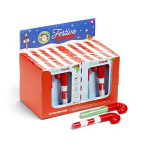 2-Pack Jul Festive Friends Candy Cane Formad Läppglans