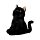 Svart Katt Plysch Dörrstopp