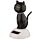 Svart Katt Solcellsfigur