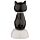 Svart Katt Solcellsfigur