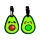 Foodiemals Avokado PVC Bagagelapp 2-Pack