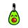 Foodiemals Avokado PVC Bagagelapp 2-Pack