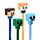 4-Pack Suddbara Bläckpennor med Minecraft Minecraft Chibi Stil Silikontopp